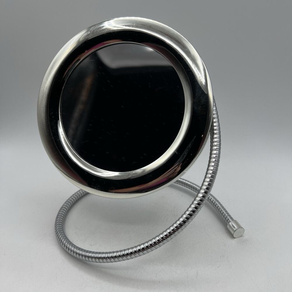 Joy Mangano Handy Hook Mirror 1X 5X Magnification Silver Gooseneck Travel 7"
